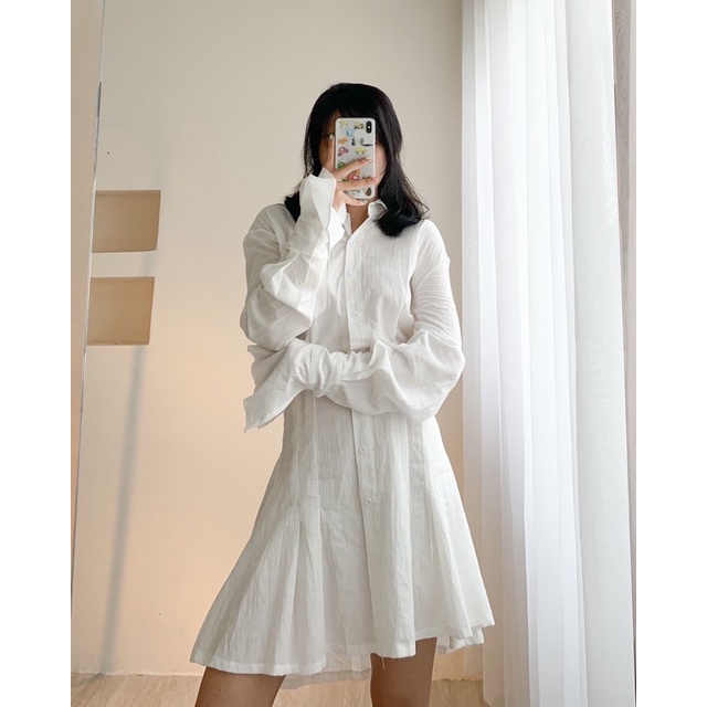 Đầm sơ mi thô xoè 610