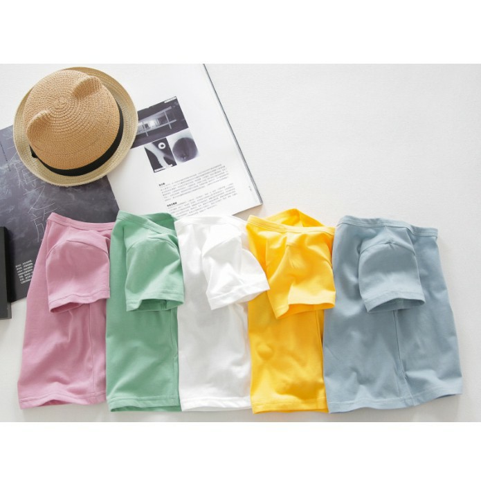 ÁO THUN TRƠN BASIC | COTTON MỀM | CHO BÉ TRAI VÀ GÁI | 8-18KG | KISS PLAZA | CÓ VIDEO