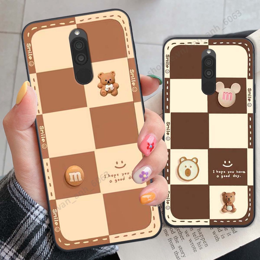 Ốp lưng Xiaomi Redmi 8 hình gấu, kẹo dễ thương cute