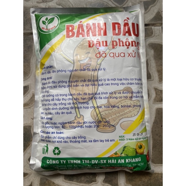 Bánh Dầu Đậu Phộng Đã Qua Xử Lý Dùng Ủ Và Bón Hoa Cây Kiểng, Rau gói 1kg