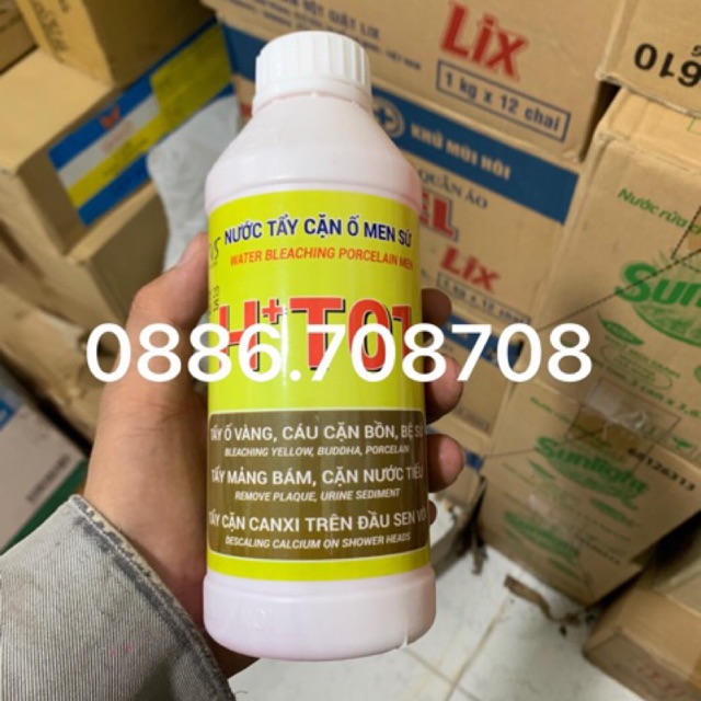 Nước tẩy cặn canxi,ố vàng trên bồn cầu,đồ sứ siêu sạch Ht01 500ml