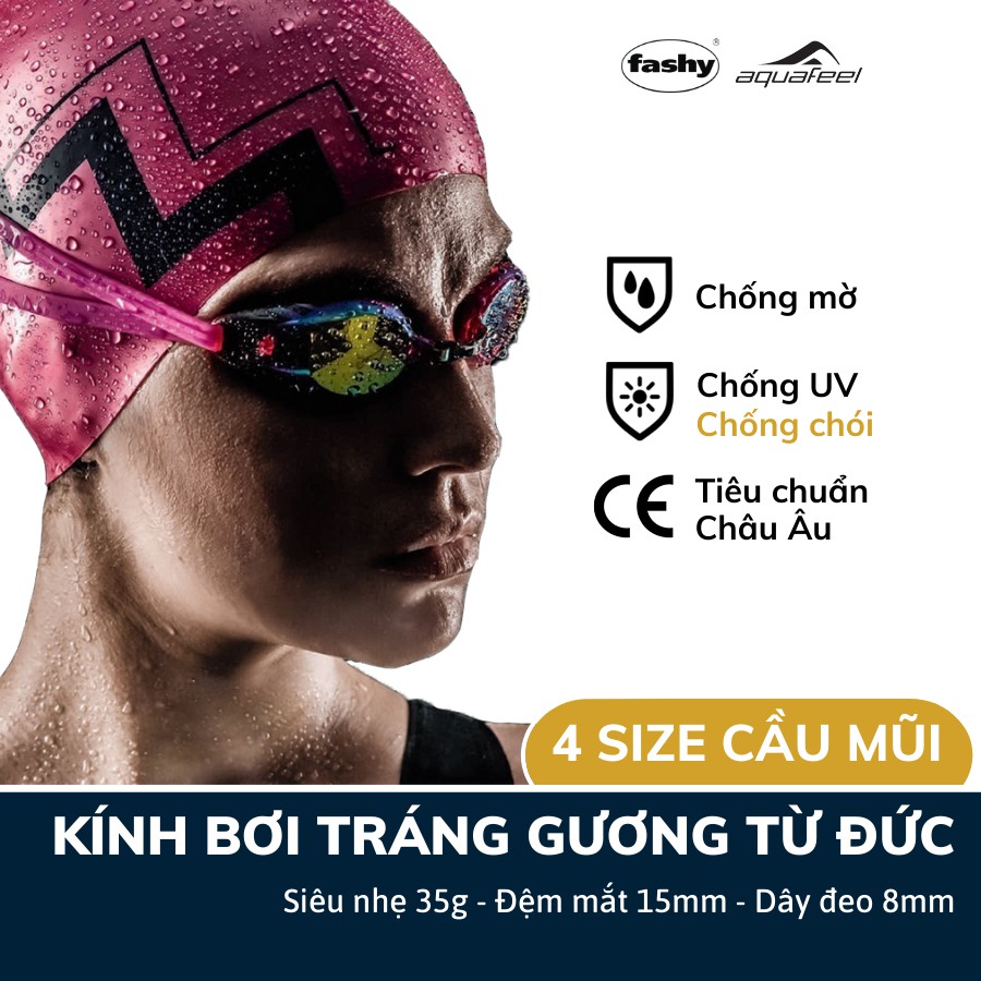Kính bơi chuyên nghiệp nhập khẩu từ Đức Aquafeel dòng Glide Mirrored siêu nhẹ (35g) dành cho người lớn và trẻ em