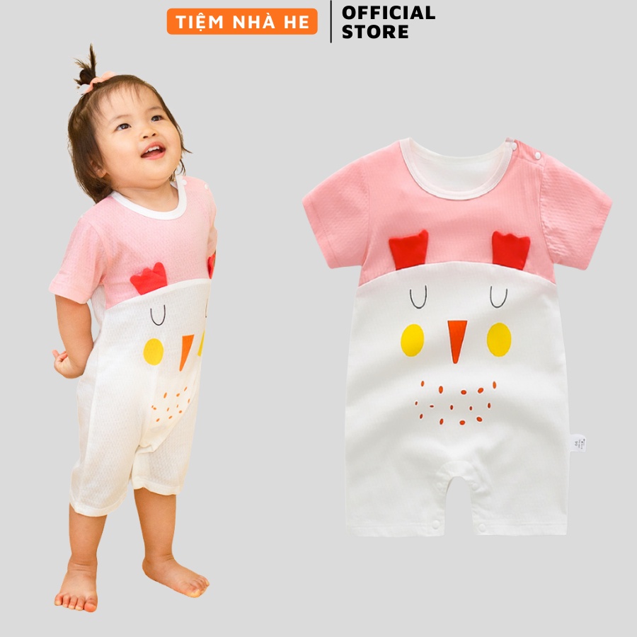 Bộ Body Cộc Tay Liền Thân Body Đùi Cho Bé Trai Bé Gái Chất Cotton Họa Tiết Cute FullSize 0-2 Tuổi