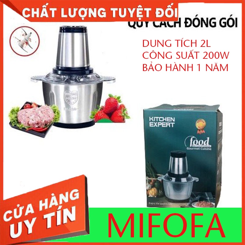 Máy xay thịt đa năng - Công suất 200W - Dung tích 2l - Cối inox 304 - BH 12 THÁNG MIFOFA