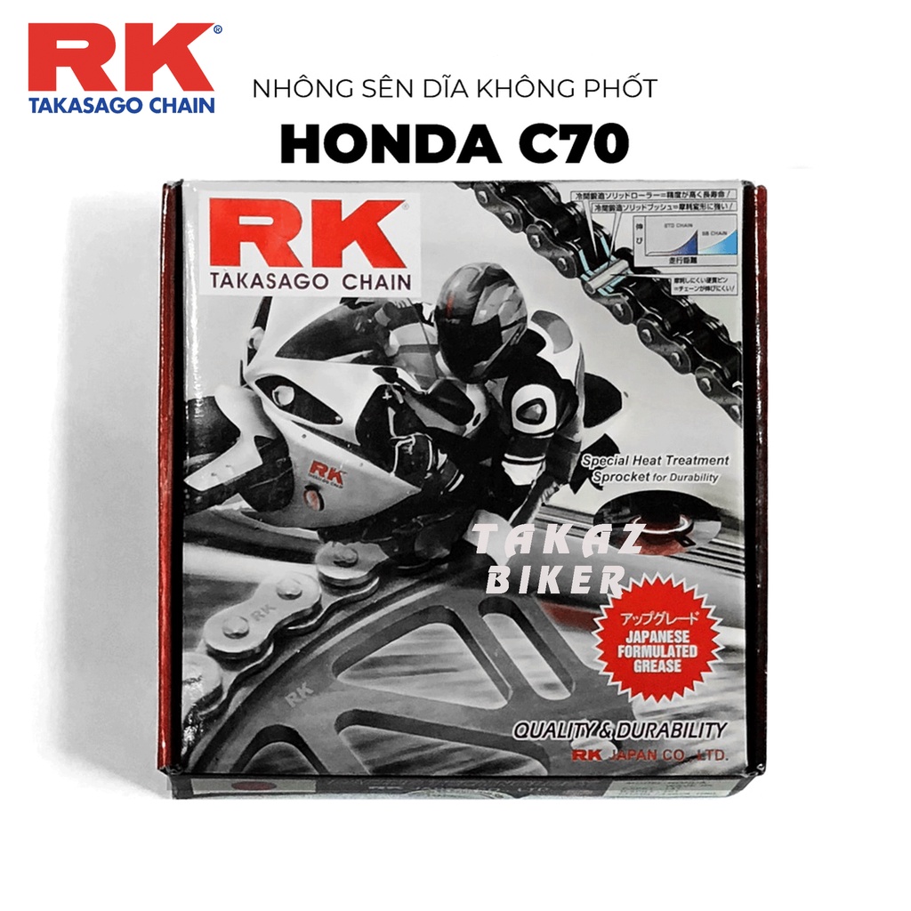 Nhông sên dĩa RK xe Cub 70cc thương hiệu JAPAN