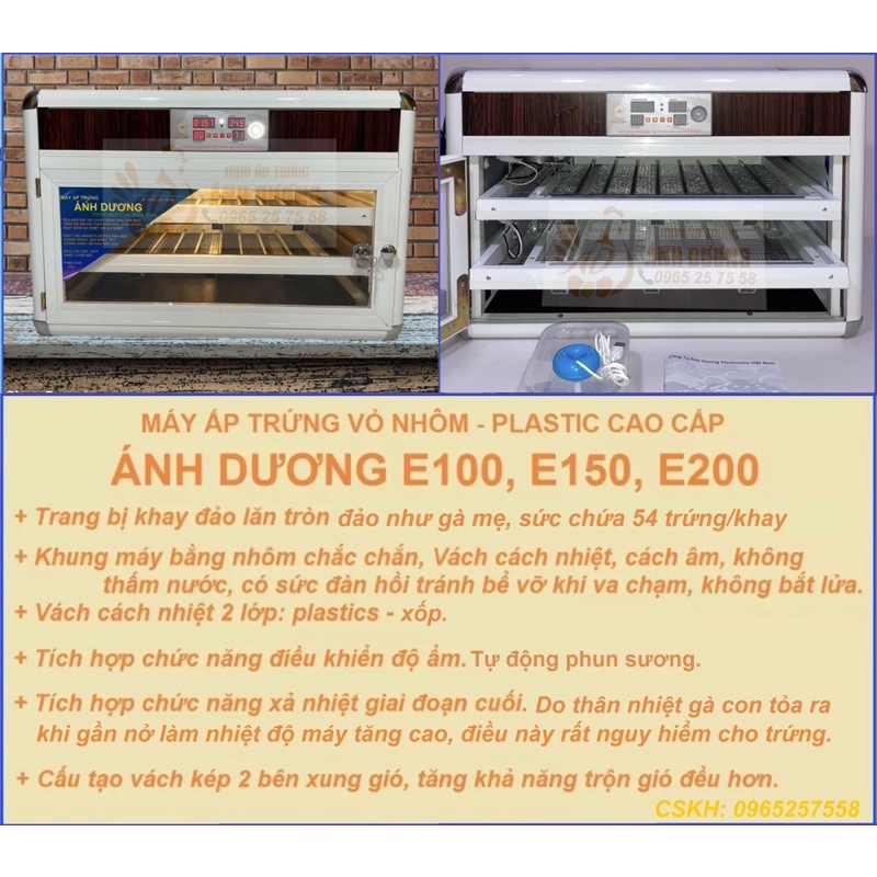 Máy Ấp Trứng Nam An F200 - 216 quả trứng gà -TẶNG máy phun sương tự động tự hút nước ngoài