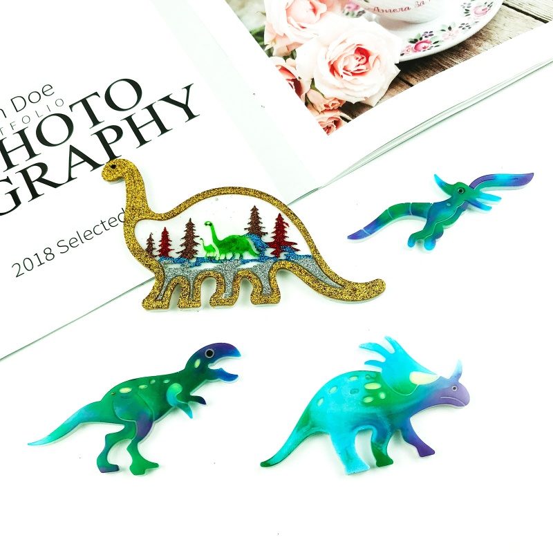 Khuôn Silicone Bóng Hình Khủng Long Nhỏ Làm Móc Khóa DIY