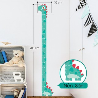 Decal dán tường hình con vật đo chiều cao bé