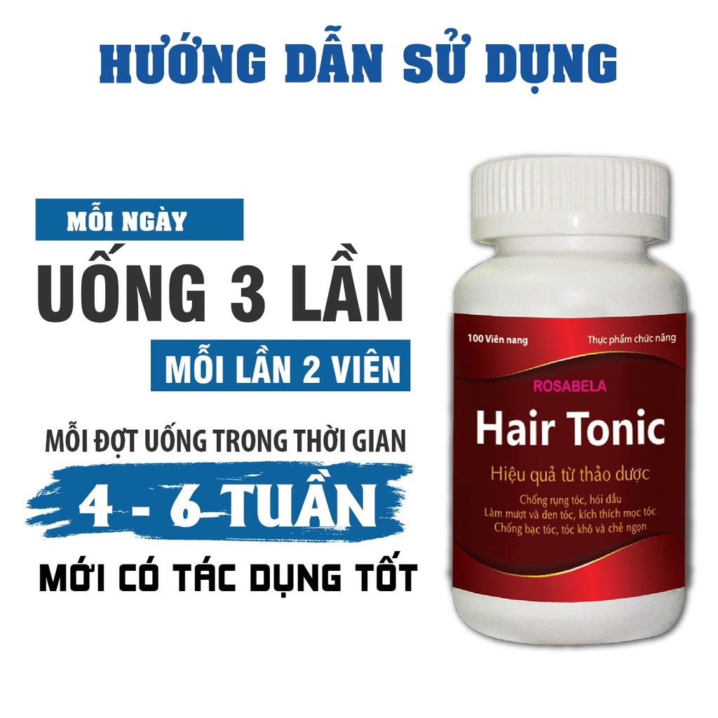 Combo 2 hộp viên uống mọc tóc Hairtonic, giảm rụng, kích thích mọc tóc, chống rụng, làm mượt và đen tóc