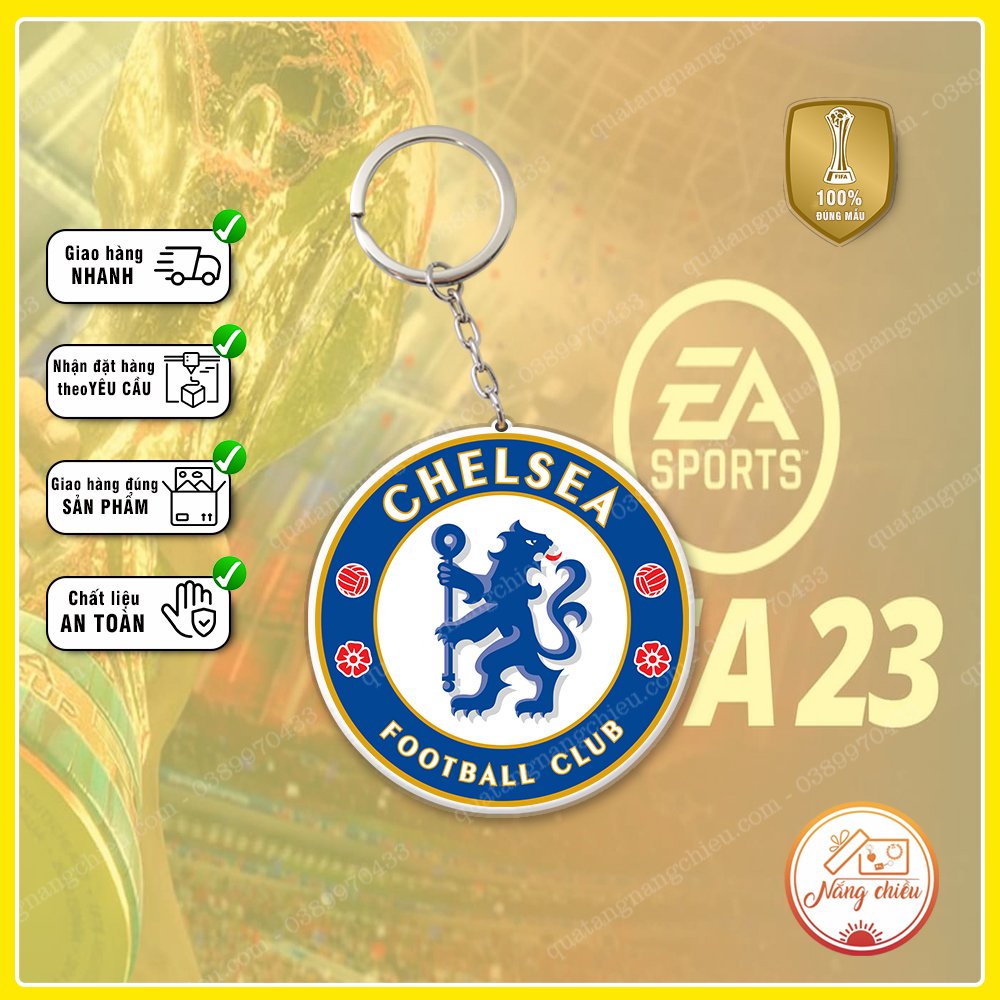 Móc Khóa Mica In Logo CLB Bóng Đá | Manchester, Bayern, Chelsea, Juventus, Arsenal, Barcelona, AC Milan