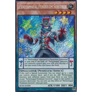 Yugioh - Thẻ bài Performapal Pendulum Sorcerer - BOSH-EN090 - Secret Rare 1st Edition