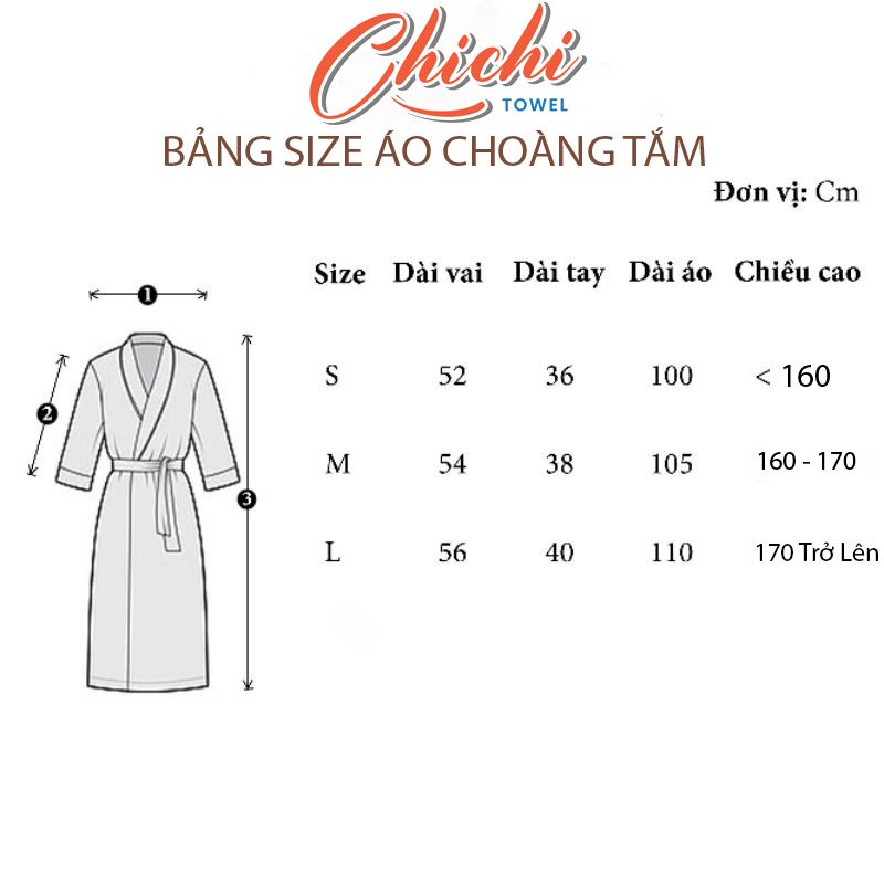 Áo Choàng Tắm, Áo Choàng Đi Biển, Đi Ngủ, Khách Sạn, Nhà Nghỉ Cao Cấp Chất Liệu 100% Cotton Siêu Thấm Hút, Thoáng Mát