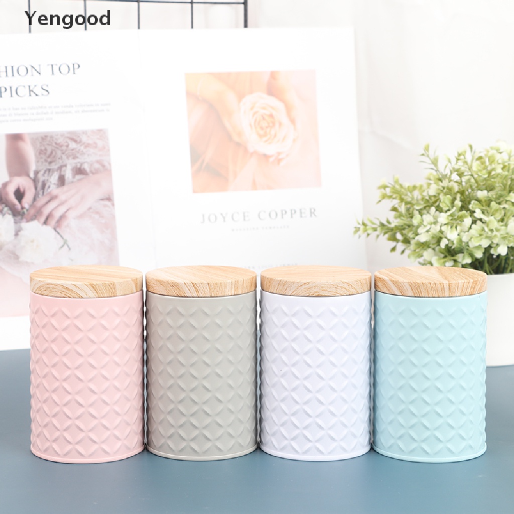 Hộp Thiếc Cho Trà / Cà Phê Với Hạt Gỗ
