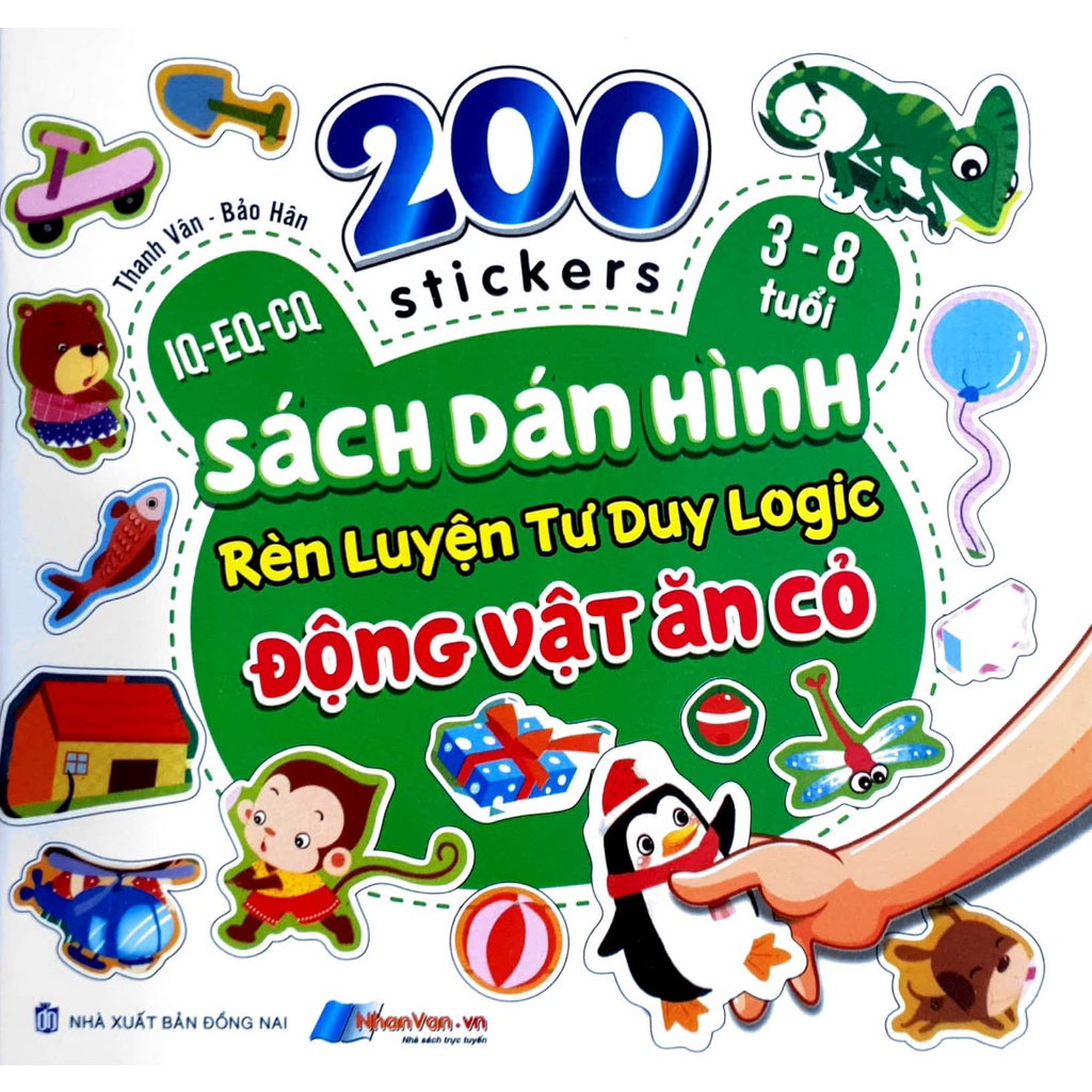 Sách - 200 Stickers Dán Hình Rèn Luyện Tư Duy Logic cho Bé 3-8 tuổi (Bộ 7 quyển)