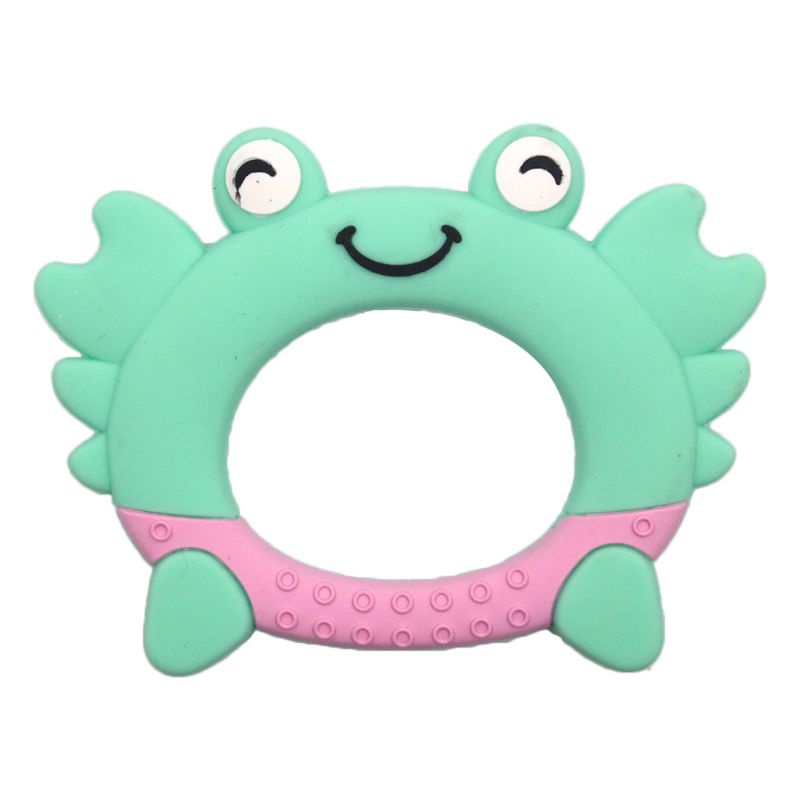 Đồ Chơi Ngậm Nướu Bằng Silicon Hình Chú Cua Hoạt Hình Đáng Yêu Dành Cho Trẻ Sơ Sinh