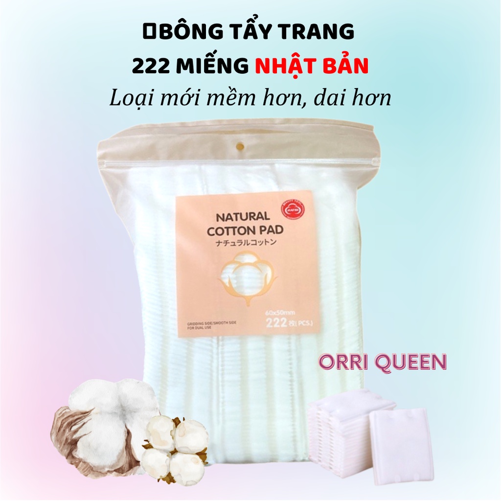 Bông Tẩy Trang Lameila 222 Miếng Siêu Mềm 100% Cotton