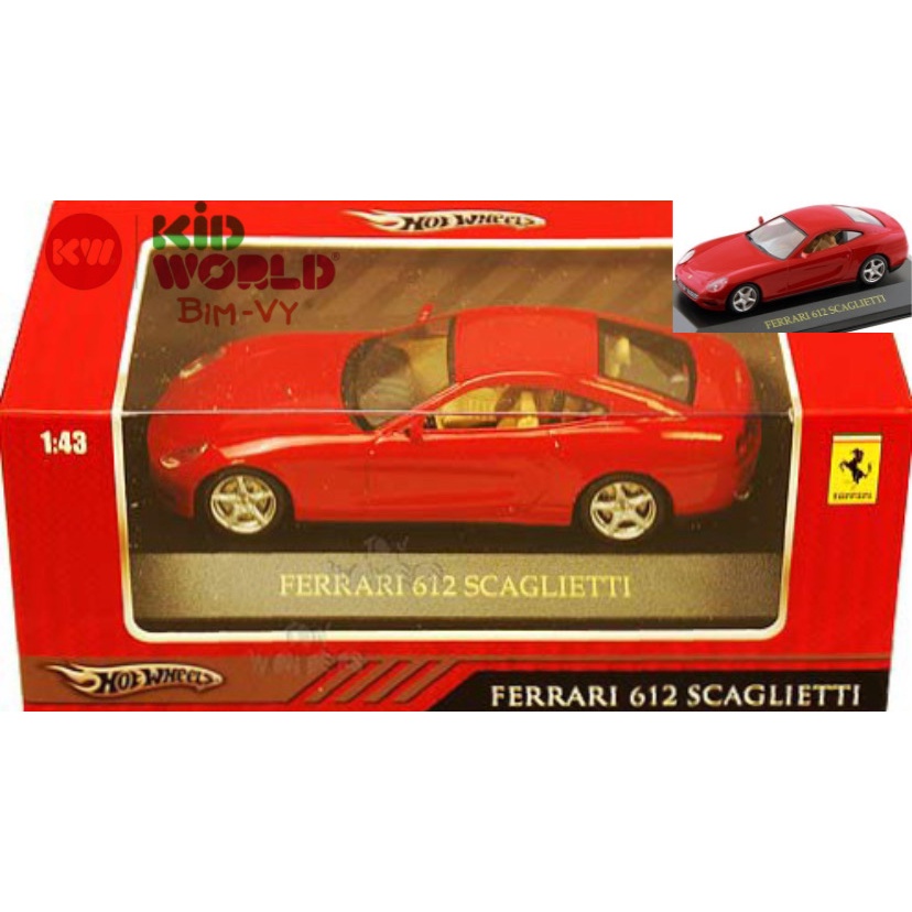 Xe mô hình Hot Wheels Ferrari 612 Scaglietti, bánh cao su. Tỷ lệ 1:43.