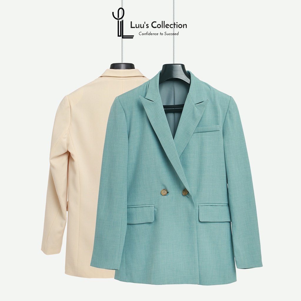 Áo Khoác Blazer Một Khuy Màu Kem Chất Vải Linen Luu's Collection