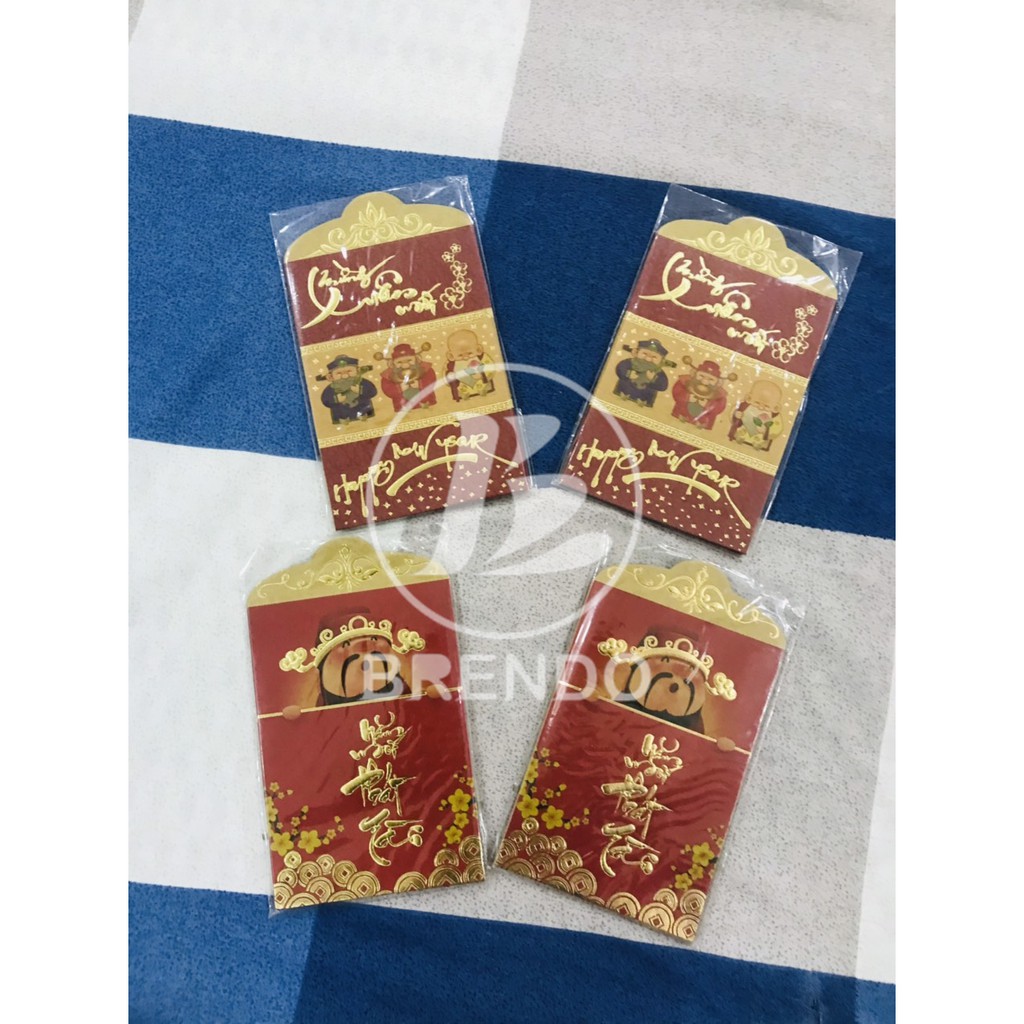 [Tết ] - lì xì đỏ thuần Việt màu sắc cực tươi, in chữ nổi chúc tết cực đẹp, - set 6 bao - VPP Halu