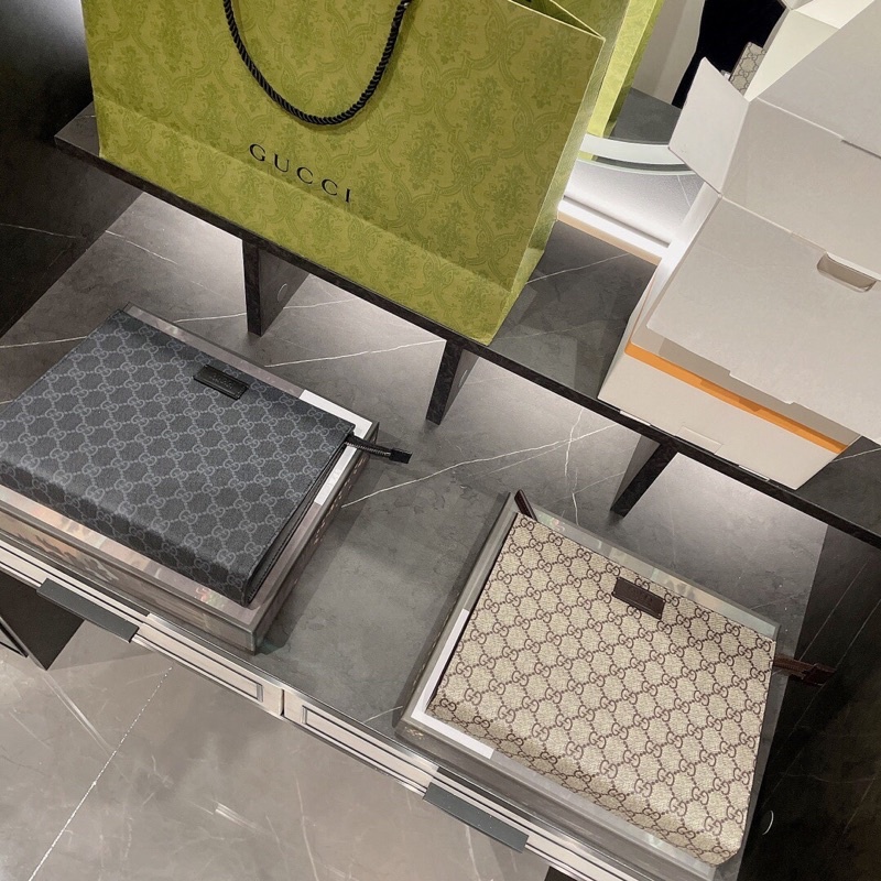 Ví cầm tay GG GUCCI- Pochette da thật cao cấp Au nhập khẩu new fullbox