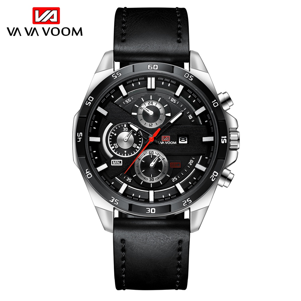 Đồng Hồ Nam Chính Hãng VAVA VOOM TD3 Dây Da Cao Cấp Phong Cách Thể Thao Có Lịch Ngày Thời Trang Đẹp Giá Rẻ A1