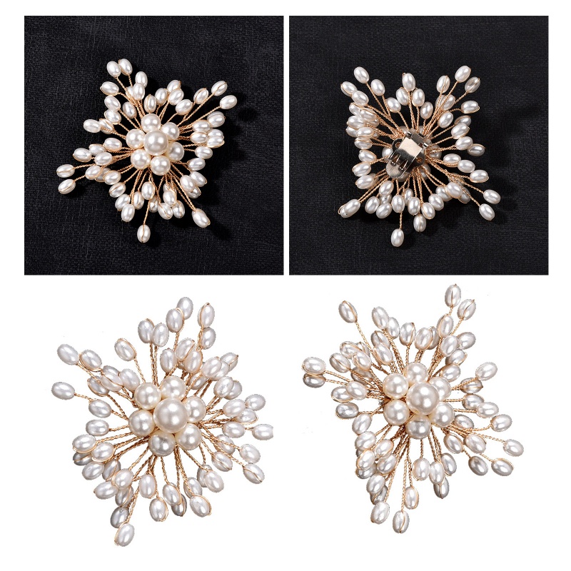 Set 2 Kẹp Giữ Giày Hình Hoa Đính Ngọc Trai Nhân Tạo Thời Trang