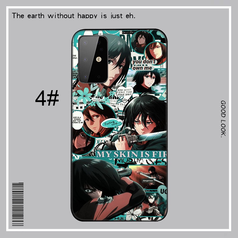 Ốp điện thoại silicone mềm họa tiết Attack on Titan Mikasa Ackerman cho Samsung Galaxy A9 A8 A7 A6 A8+ A6+ Plus 2018 Quantum 2 M20 M30
