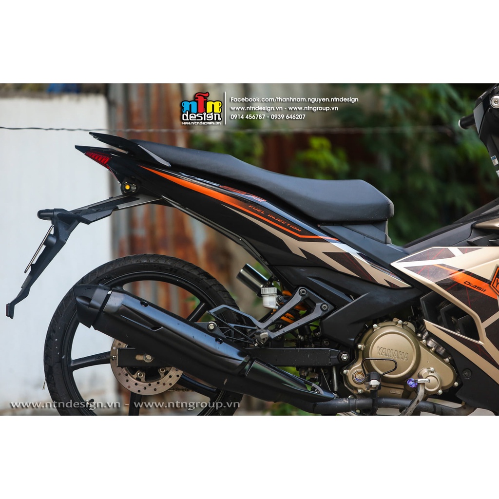 Tem rời exciter 150 đen vàng đồng y15zr , tem mẫu mới 3 lớp cao cấp