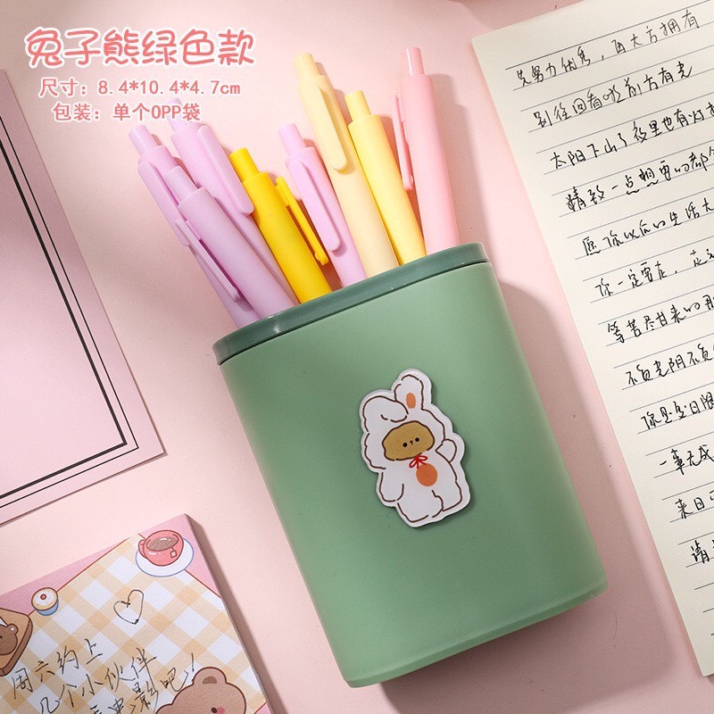 Ống Đựng Bút Nhựa Hai Ngăn Để Bàn Đa Năng Đựng Đồ Gia Dụng