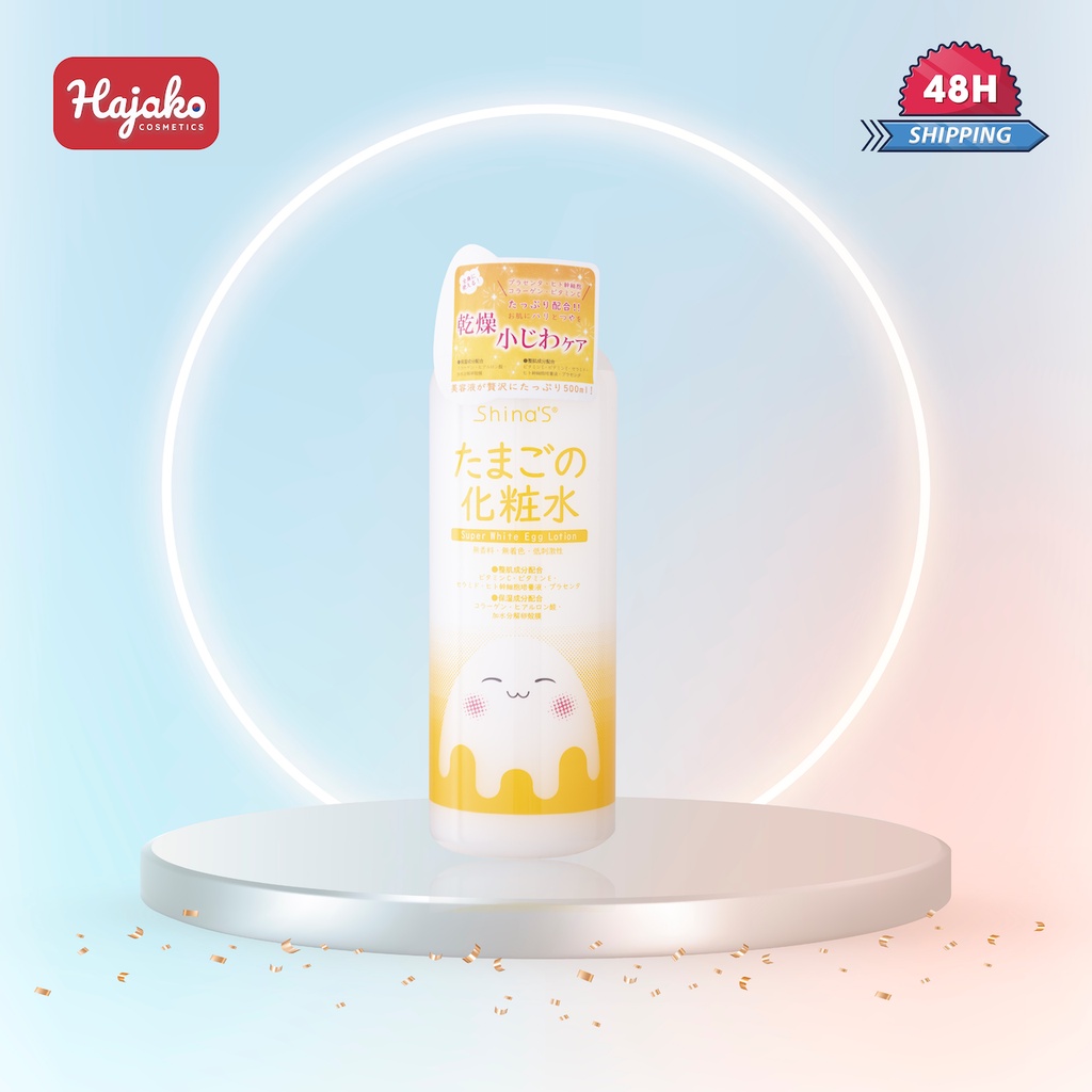 Lotion Trứng Dưỡng Ẩm Sáng Da Nhật Bản Shina's Super White Egg 500ml HAJAKO