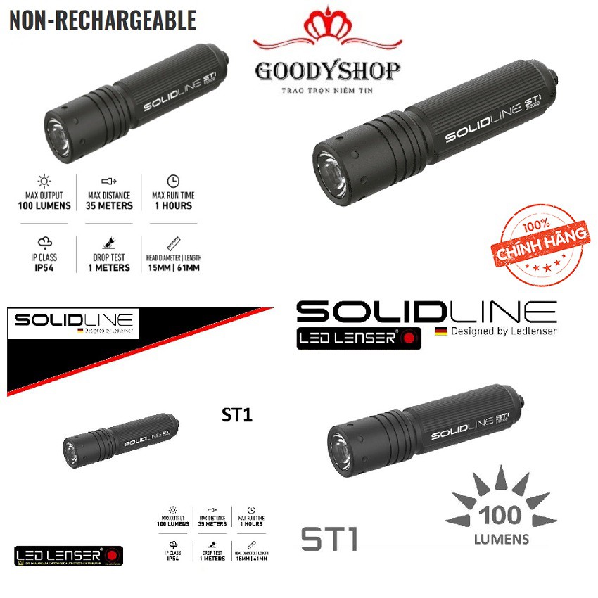 Đèn Pin LedLenser SolidLine ST1 100 lumens Chất lượng cao,tiện lợi và gọn gàng.GOODYSHOP