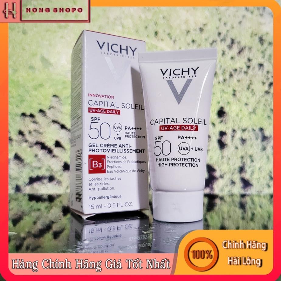 Kem chống nắng Vichy UV Age B3 capital soleil chống lão hóa mờ thâm nám giảm nhăn SPF50 15ml