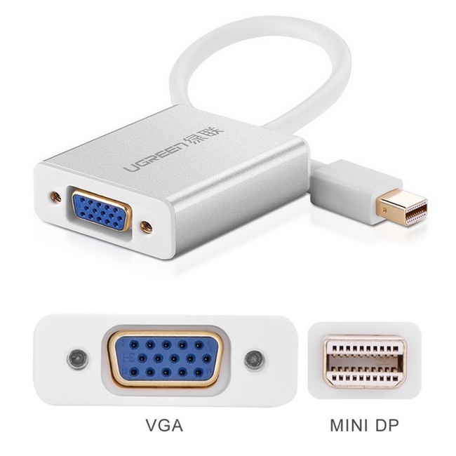 Cáp Mini Displayport Sang VGA  MiniDP to VGA UGREEN 10403 - Thunderbolt To VGA - Hàng Chính Hãng