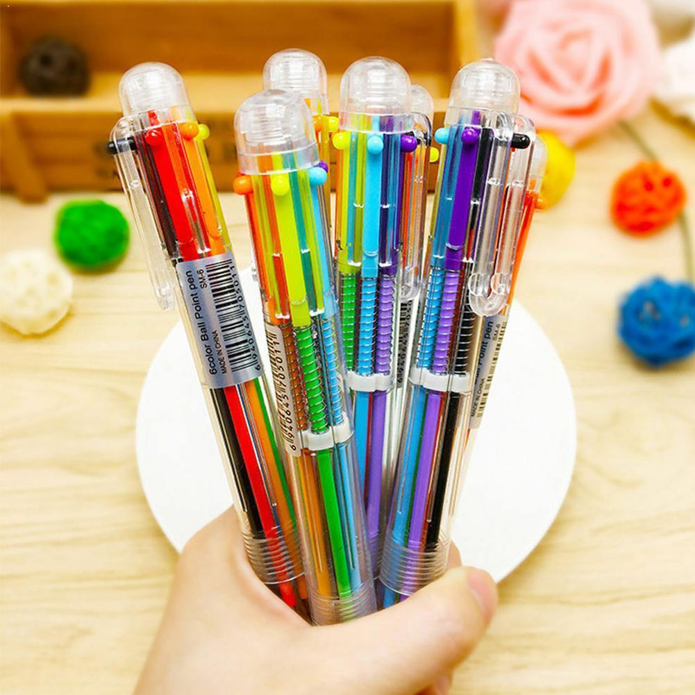 Bút Bi 6 Màu Sáng Tạo Tiện Dụng Chất Lượng Cao