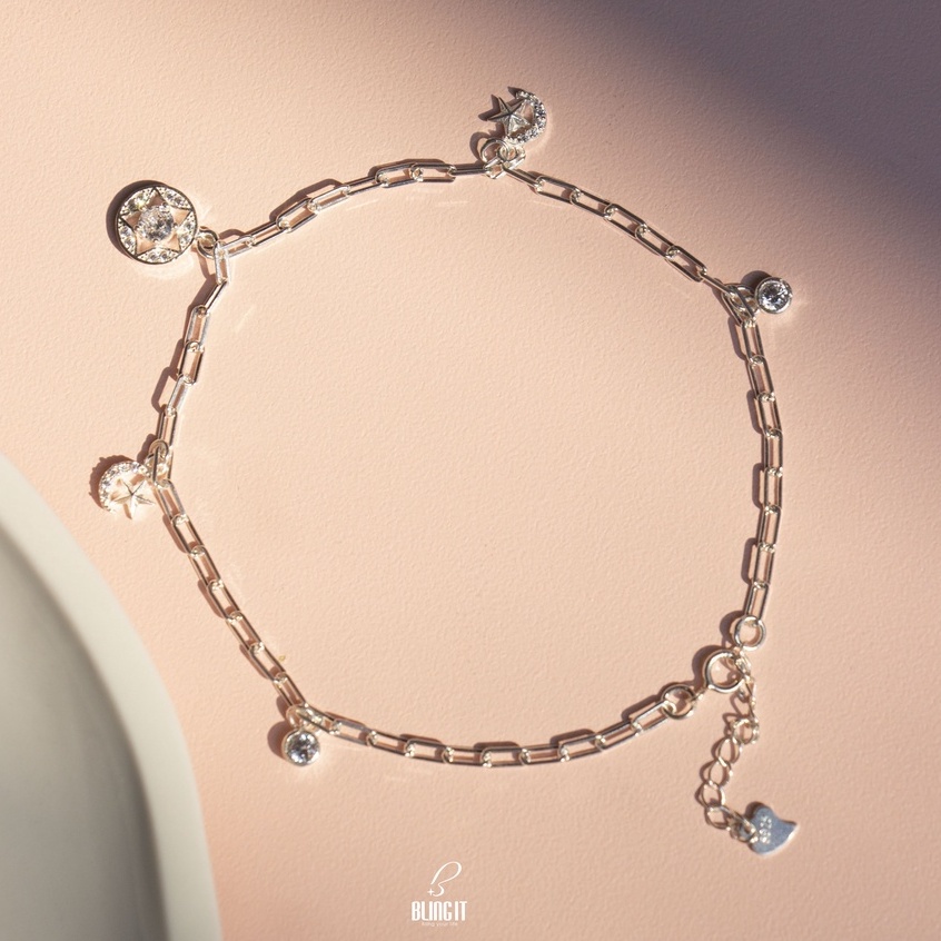 Lắc chân Bling It bạc nữ hình sao nữ tính BILC017