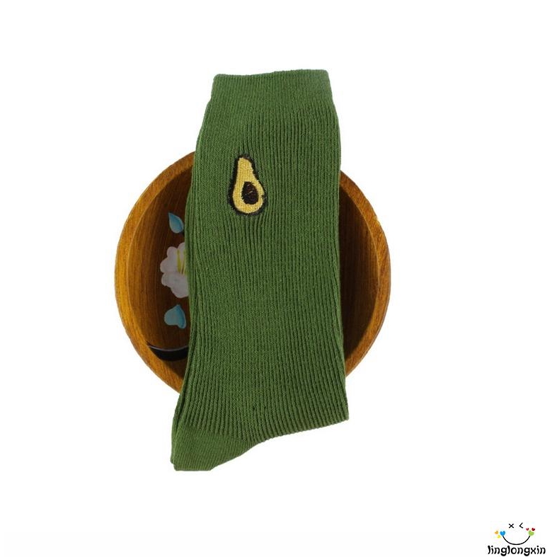 Tất cotton nữ thêu hình trái cây 3D