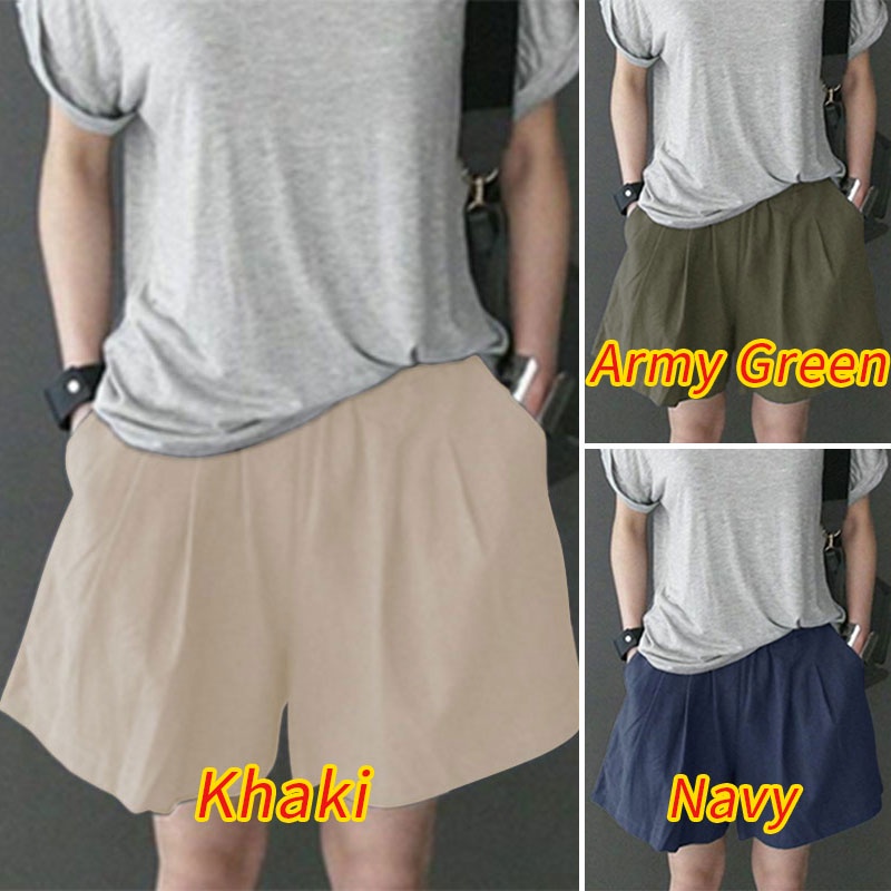 Quần ngắn Zanzea ống rộng lưng cao màu trơn thời trang dành cho nữ