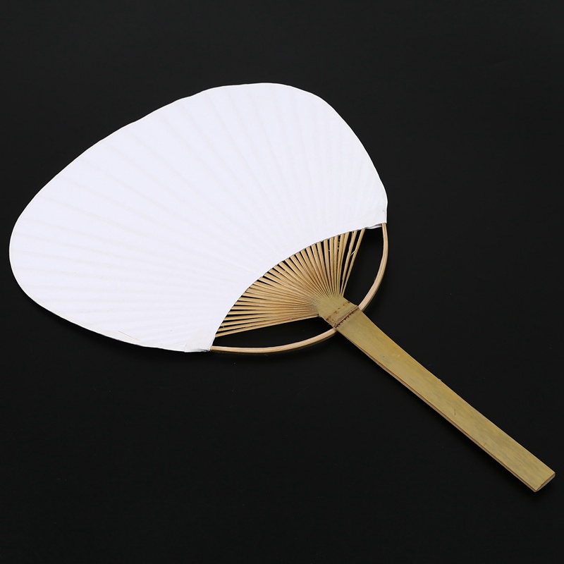 Set 30 Quạt Cầm Tay Màu Trắng Trang Trí Tiệc Cưới