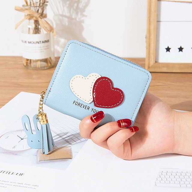 Ví bóp nữ cầm tay mini cao cấp đẹp TRÁI TIM VN18