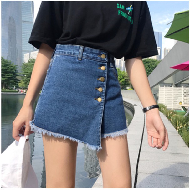 Quần Short Jeans Giả Váy Thời Trang Hàn Quốc