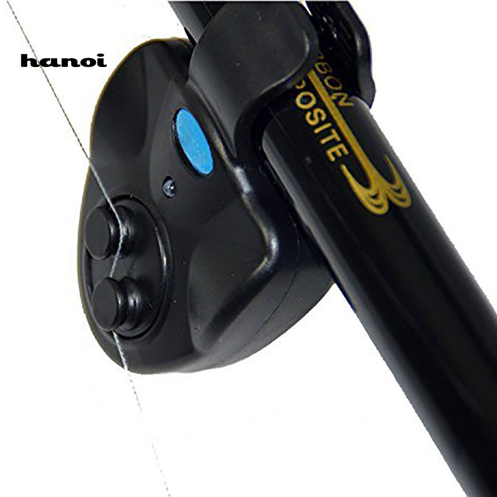 Chuông Báo Cá Cắn Câu Điện Tử Có Đèn LED Dạng Kẹp Cần Câu Cá Ban Đêm