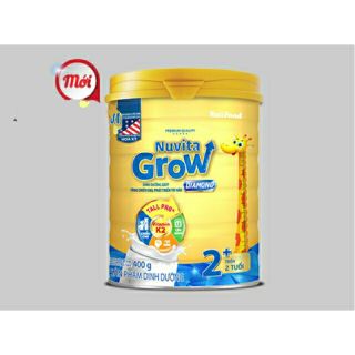 Tặng bộ bình ly_combo 2 lon Nuvita Grow Diamond 2+ lon 900g