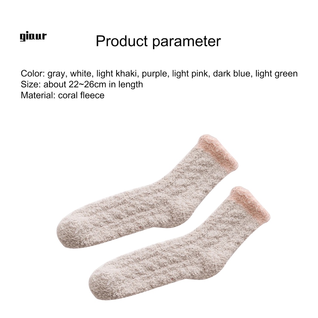 Giaurz Đôi vớ lông cừu san hô nhiều màu sắc phong cách giản dị