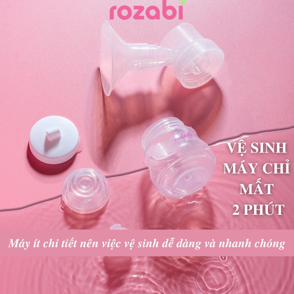 Máy hút sữa điện đôi Rozabi Basic Plus 9 cấp độ hút và massage, bảo hành chính hãng 12 tháng, gói quà tặng 250K