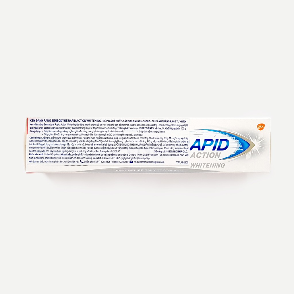 ✔️️️ Kem đánh răng Sensodyne Rapid Action Whitening 100g