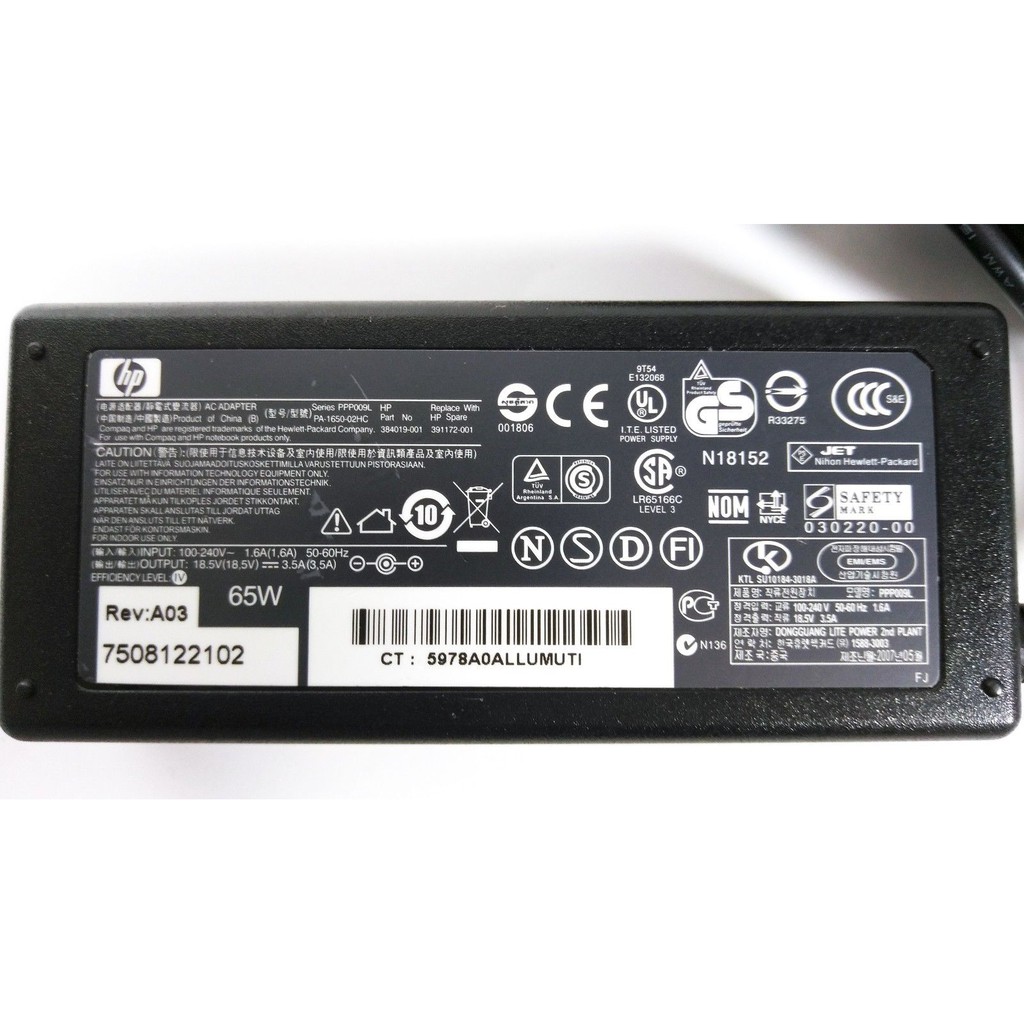 Sạc laptop HP 510 530 2230s 2510p 2710p 6510b 6515b 6530b 6535b 6710b 6715b 6720t 6730b 6730s 6735b 6735s 6830s 6910p