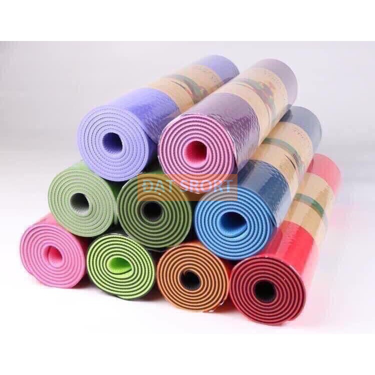 Thảm TPE 2 Lớp - 8mm , Tập Gym , Yoga , Bề Mặt Chống Trơn , Không Mùi