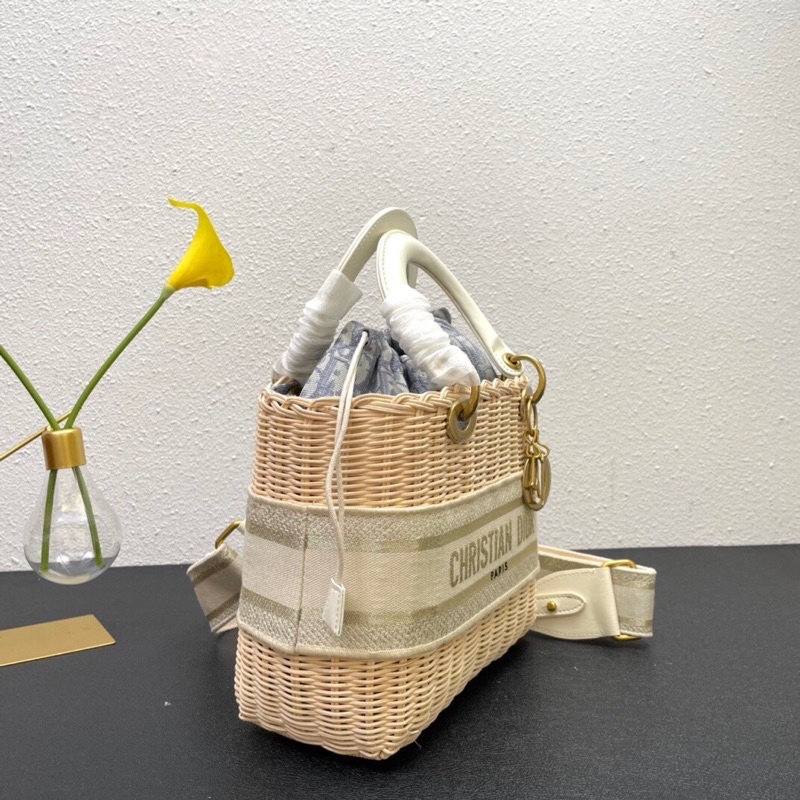 Túi xách nữ cao cấp Dior CD Wicker Basket túi đeo vai mẫu mới