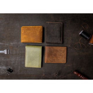 Ví Nam Nữ Da Bò Sáp Handmade Simple Ngang