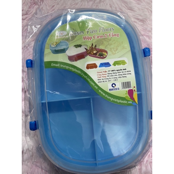 HỘP CƠM 2Ngăn Chữ Nhật Trung Việt